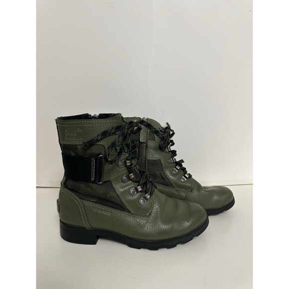 Sorel Youth Size 3 Emelie Conquest Combat Moto Boots - Picture 1 of 12